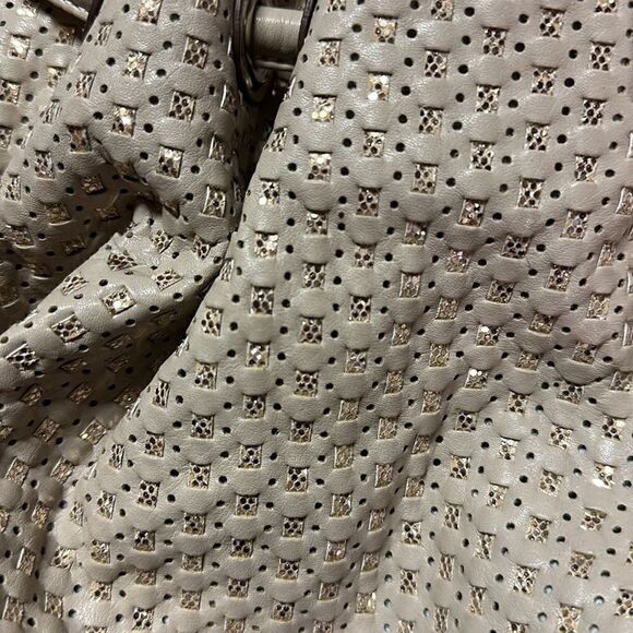 Taupe City Life NYC Leather Glitter Bucket Bag - Picture 7 of 7